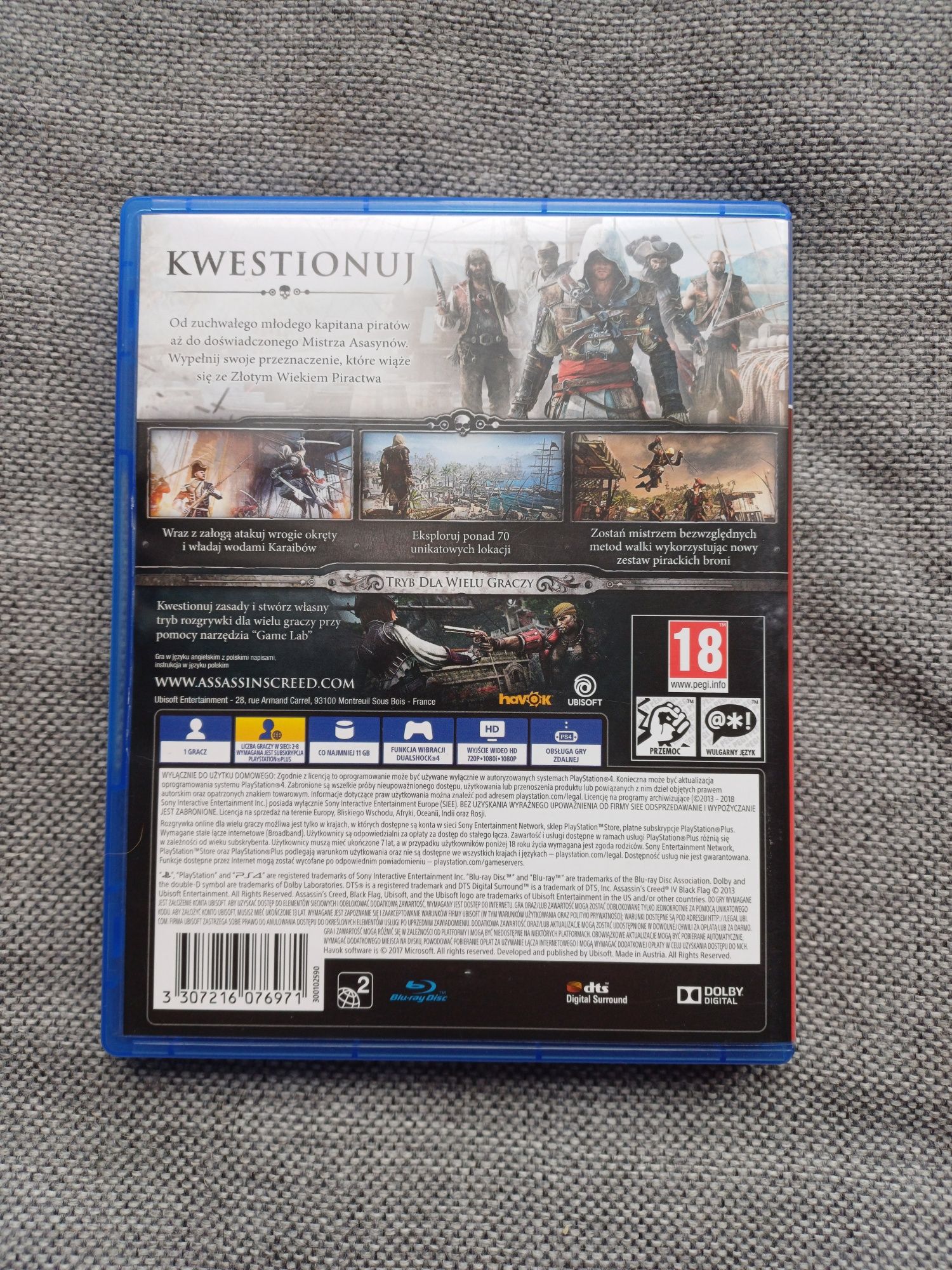 Assassin's Creed IV (4) Black Flag PS4/PS5 jak nowa, wersja polska
