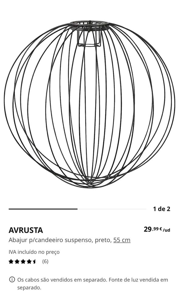 Candeeiro suspenso Ikea