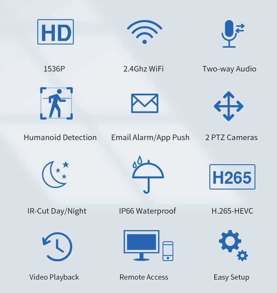 Sistema Vídeo Vigilância WIFI Profissional 4 Câmaras c/ 2 Rotativas