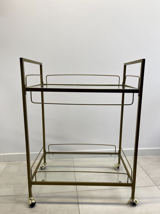 2 x ZŁOTY stolik pomocniczy na kółkach