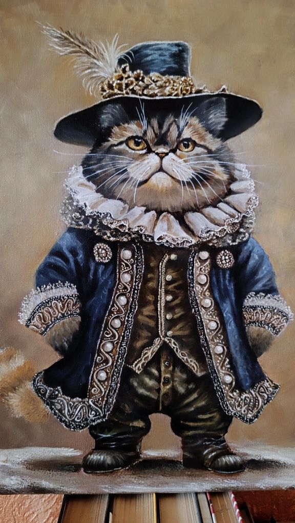 Картина маслом. Кот-Аристократ