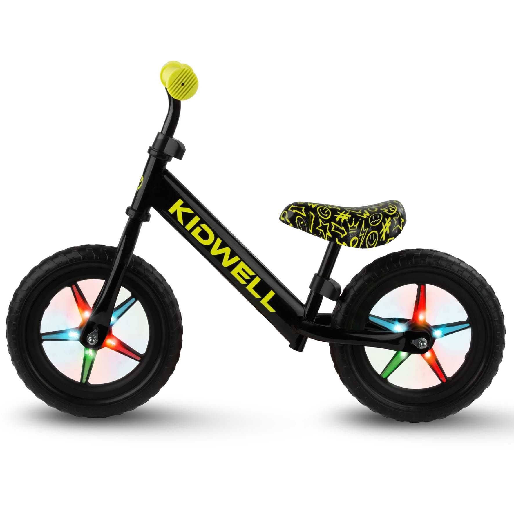 5748 Rowerek biegowy Rebel LED Neon Yellow biegówka dla dzieci jeździk