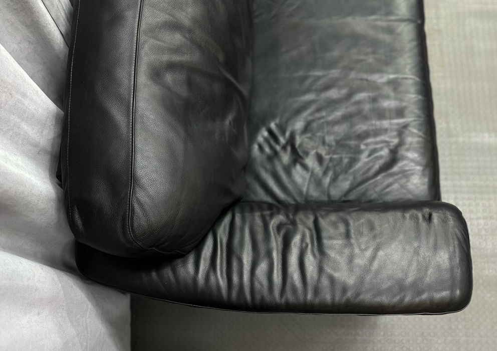 Чорний шкіряний диван-трійка/трьохмісний/шкіряні дивани/меблі з Європи