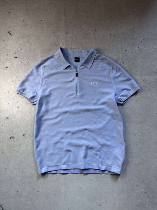 HUGO BOSS Kentucky Blue Knit Polo Original чоловіче поло босс оригінал