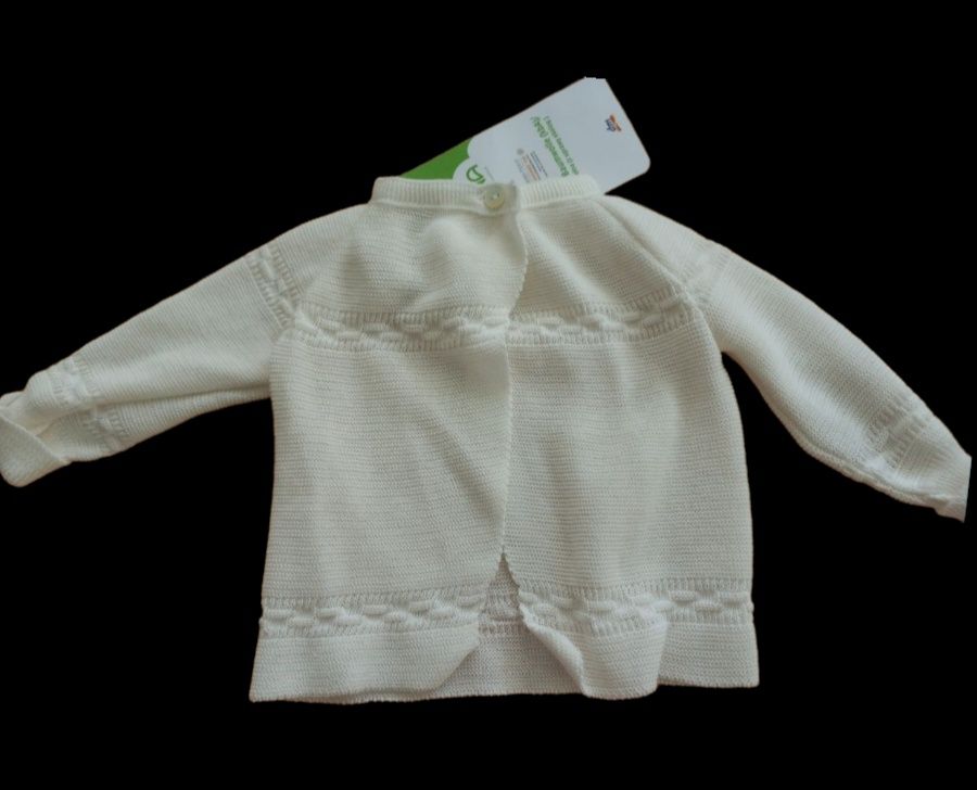 Nowy sweter do chrztu 68 100% bawełna ekologiczna