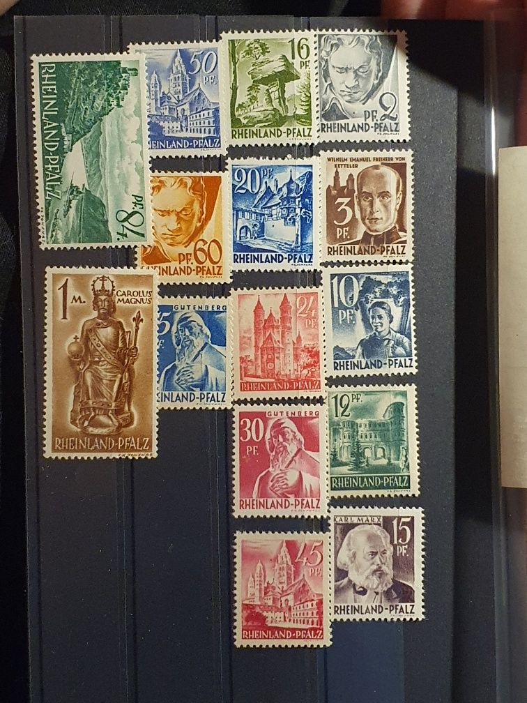 (06) Znaczki niemieckie- francuski rheinland pfalz 1947