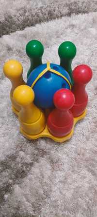 Kręgle dla dzieci x6 + kula, w koszyku, ZESTAW