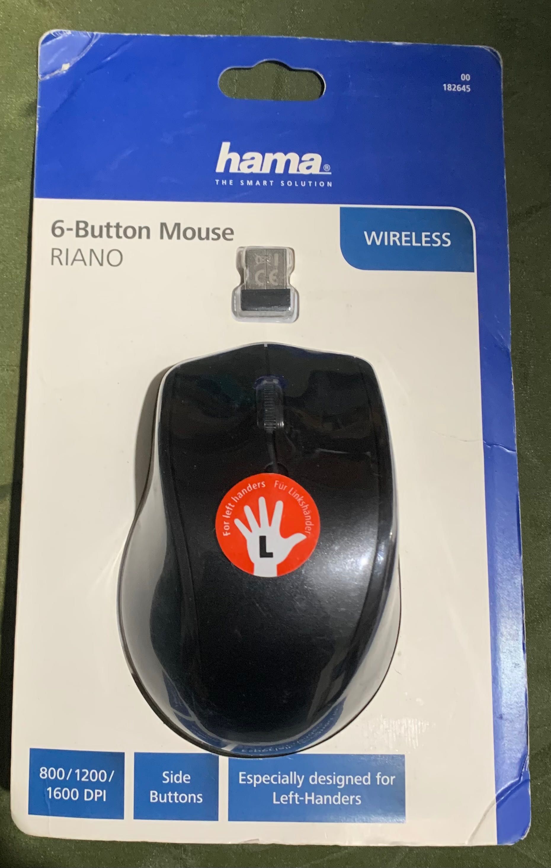 Rato PC Wireless para canhoto/ esquerdino (NOVO, SELADO)