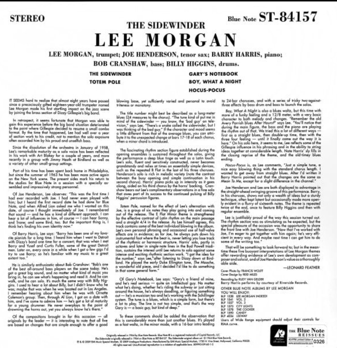 Lee Morgan The Sidewinder - 45rpm Analogue Productions