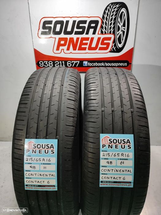 2 pneus semi novos 215-65r16 continental - oferta da entrega 90 euros