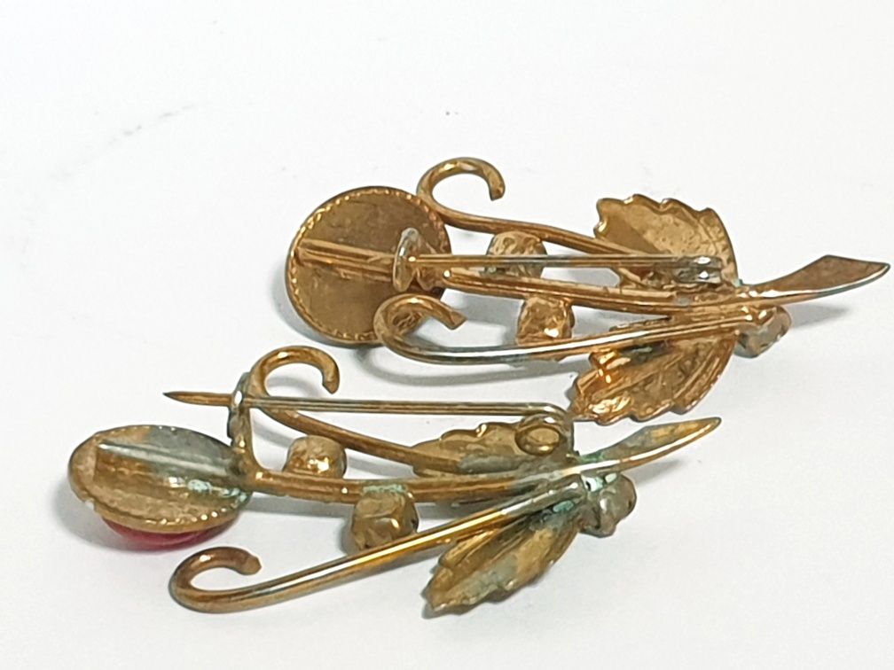 Conjunto de 2 pregadeiras vintage douradas