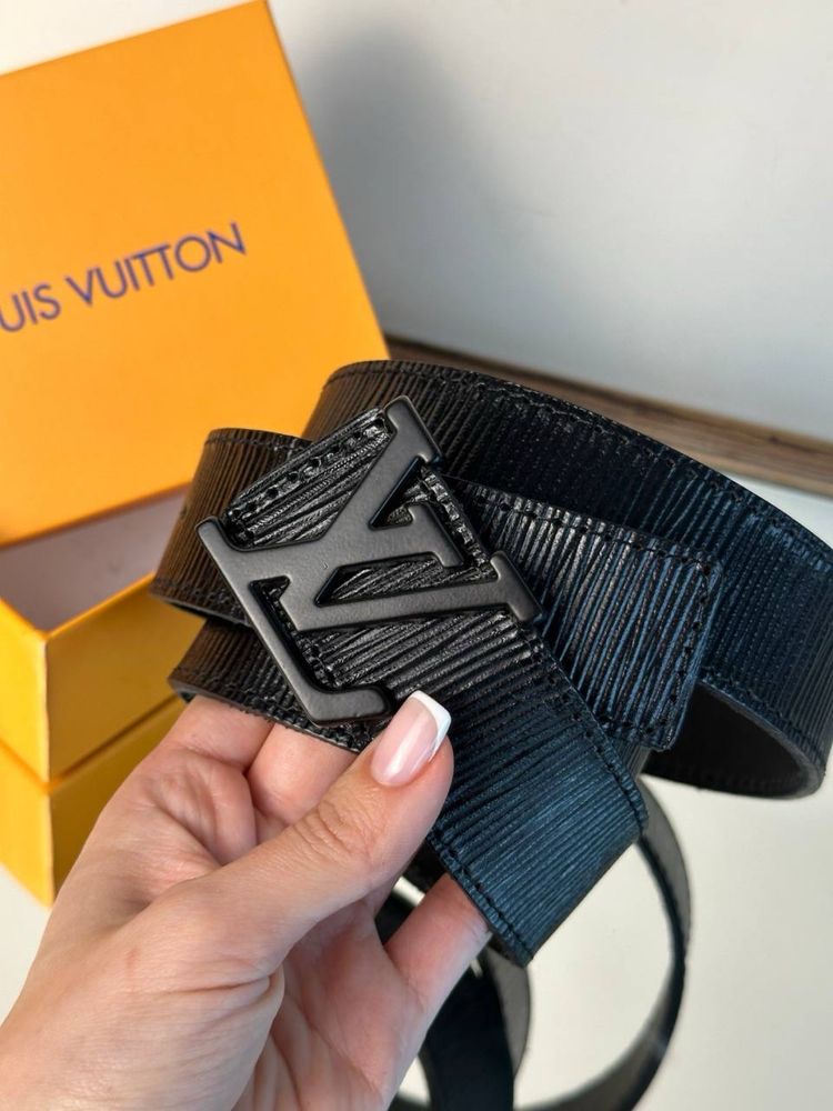 Pasek skórzany czarny Louis Vuitton Premium skóra naturalna LV