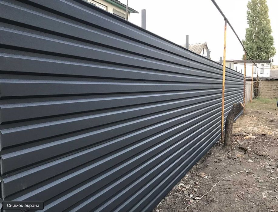 Профнастил для заборов. Дерево. Камень. Матовый. Монтаж. Паркан. 1 час