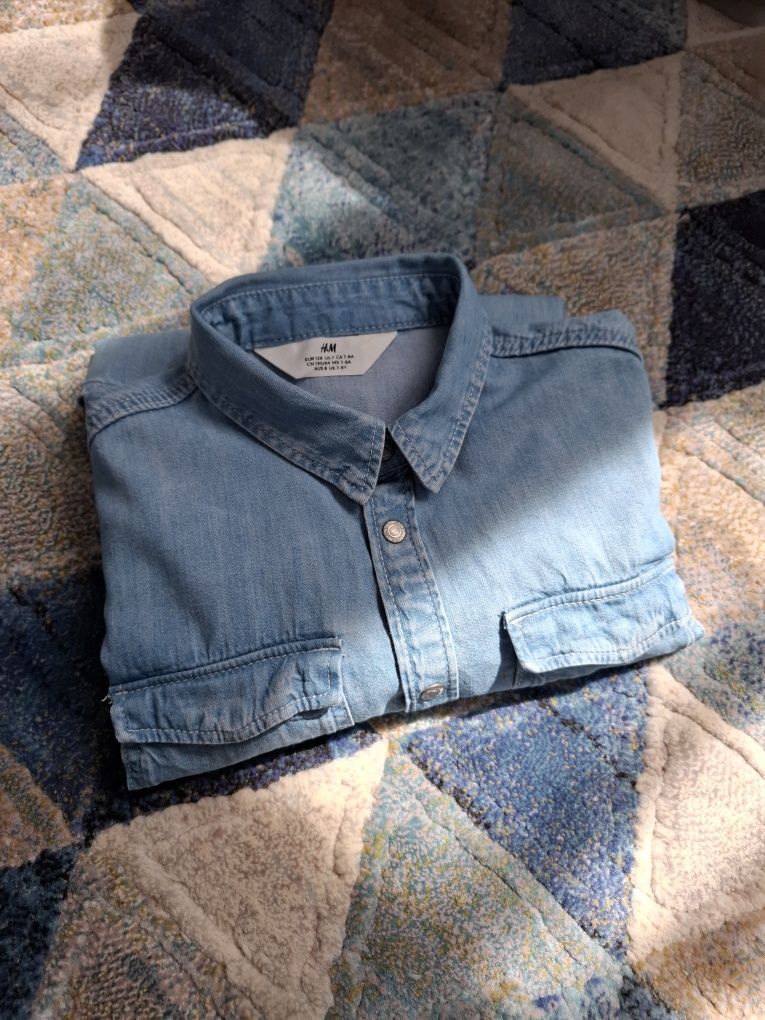Koszula chłopięca jeansowa H&M 128
