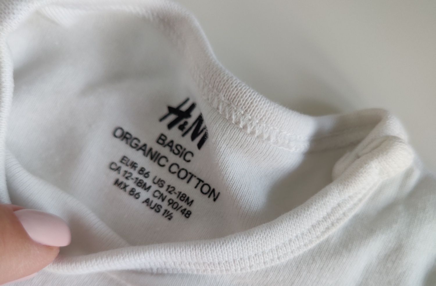 Białe body długi rękaw H&M r 86