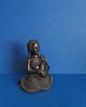 Retro Vintage Mała Rzeźba Afrykańska Figura z Maską. Afryka