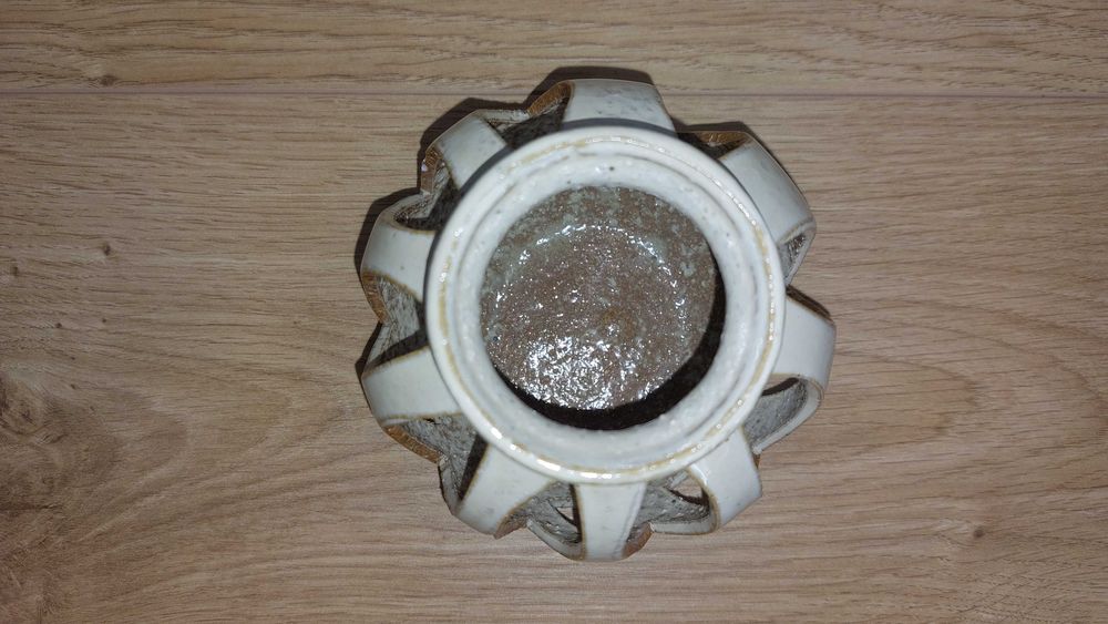 Świecznik kula, okrągły, beżowy_10 x 9 cm