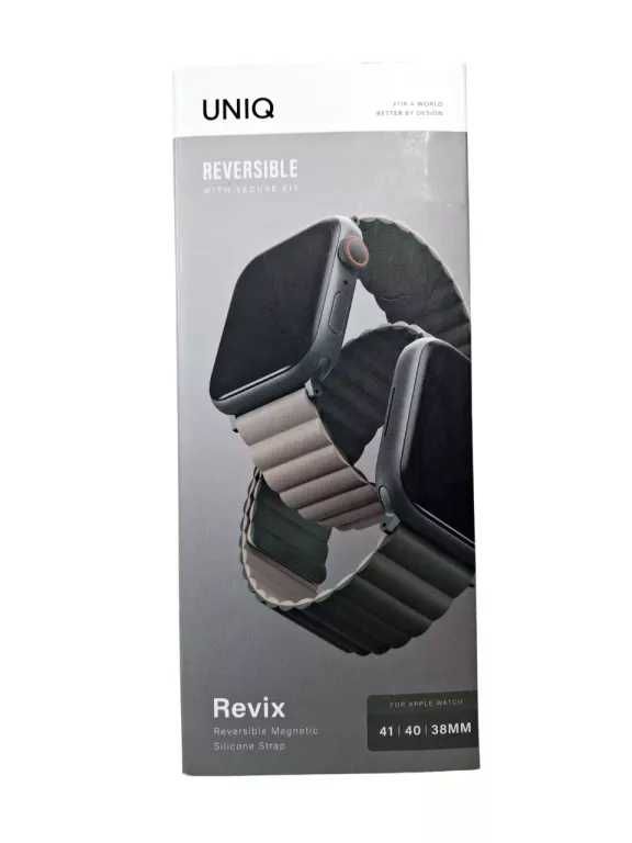 Uniq Revix Obustronny Pasek do Apple Watch 41/40/38mm zielono-beżowy