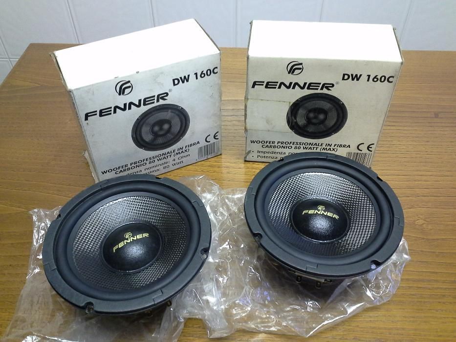 2 COLUNAS FENNER DW 160C woofer profissional em fibra de carbono 80W.