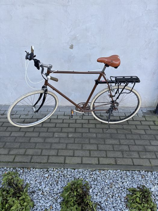 Duży rower brązowy dla wysokiej osoby rama xxl 28 cali retro