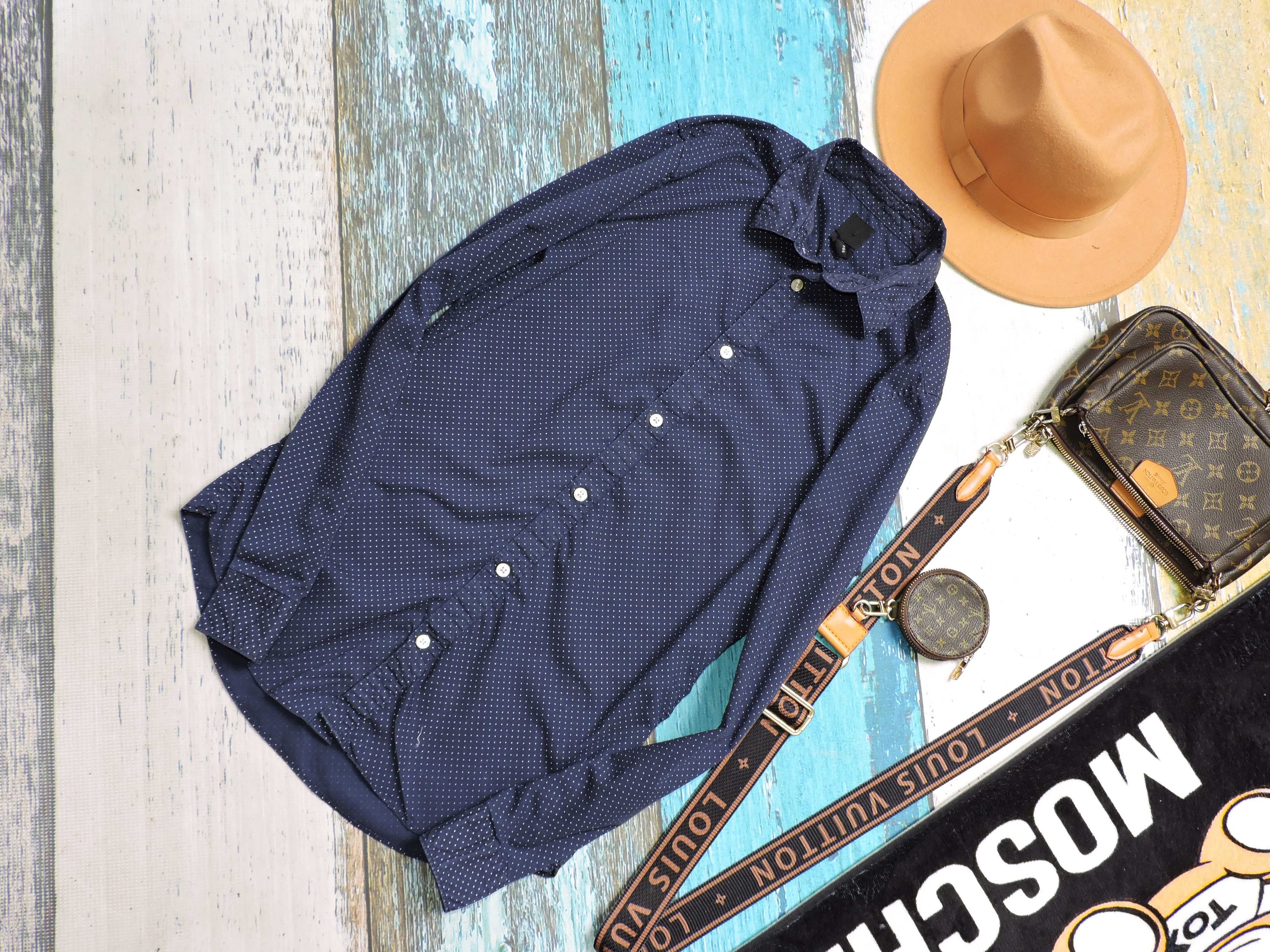 H&M Męska koszula slim fit groszki S