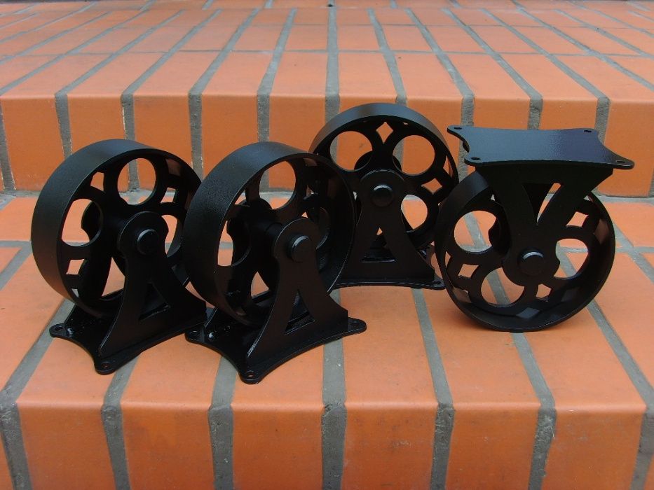 Kółka stalowe meblowe LOFT INDUSTRIAL RETRO metalowe czarne