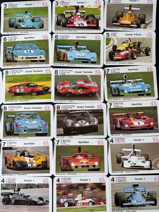 Karty z lat 90 Formuła 1 F1 samochody