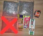 Królik 2kg karmy + przysmaki oraz pellet do kuwety