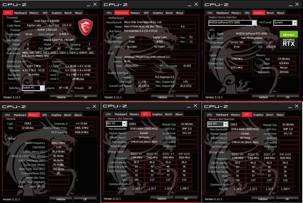 Ігровий ПК -Intel i5 14600KF/B760/GTX3090/DDR5-32GB(6000)/M2.NVME 2TB