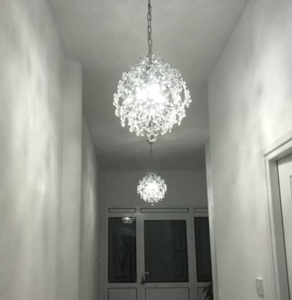 A1A9 Nowoczesny kryształowy żyrandol 3kryształowe abażury sufitowe
