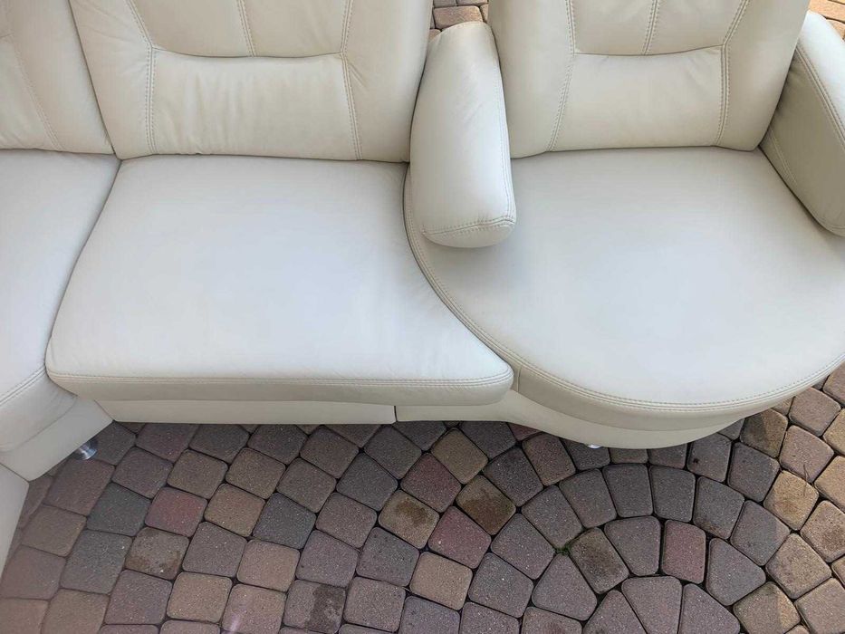 wohnwert niemiecki narożnik skóra naturalna ekrii