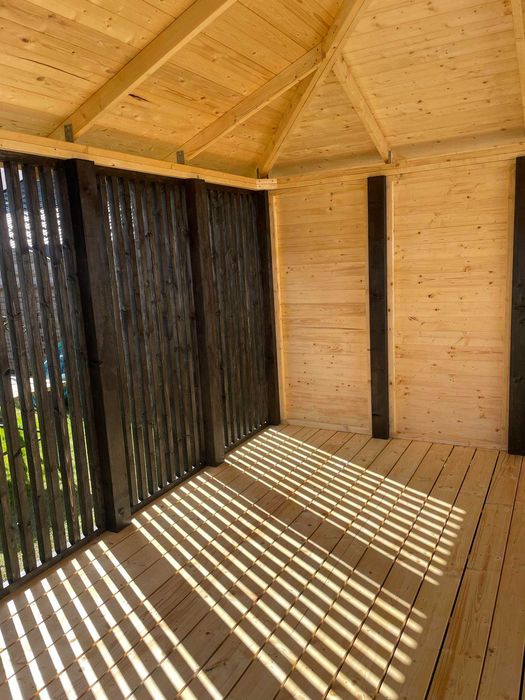 nowoczesna altana 4x4 | altanka z lamelami| altana drewniana