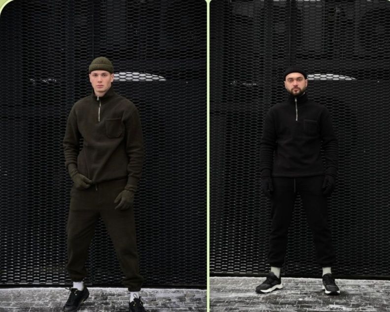 Костюм Fleece (фліс) хаки, чорний