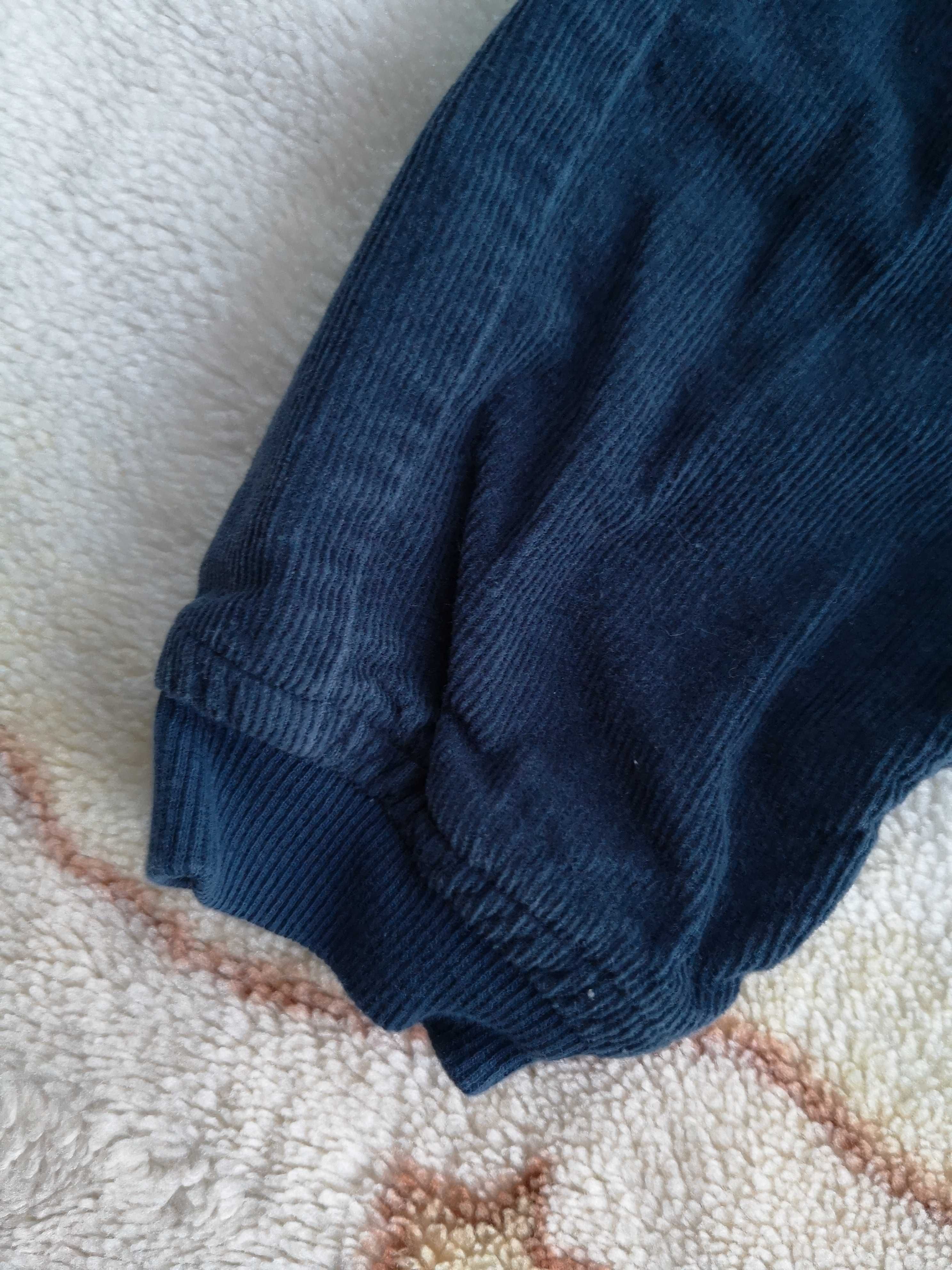 Granatowe spodnie sztruksowe sztruksy Lupilu 80 jak nowe