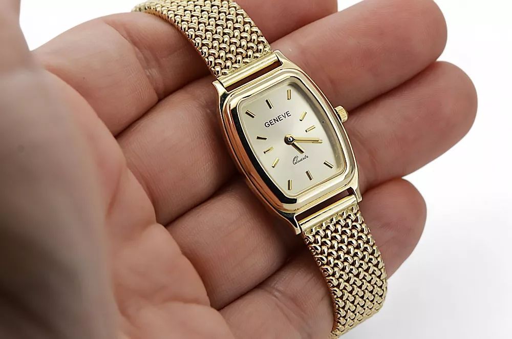 Złoty zegarek z bransoletą damską 14k Geneve lw042y&lbw003y Poznań