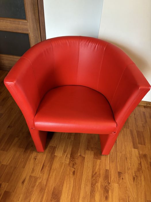Fotele klubowe czerwone ekoskóra 2szt