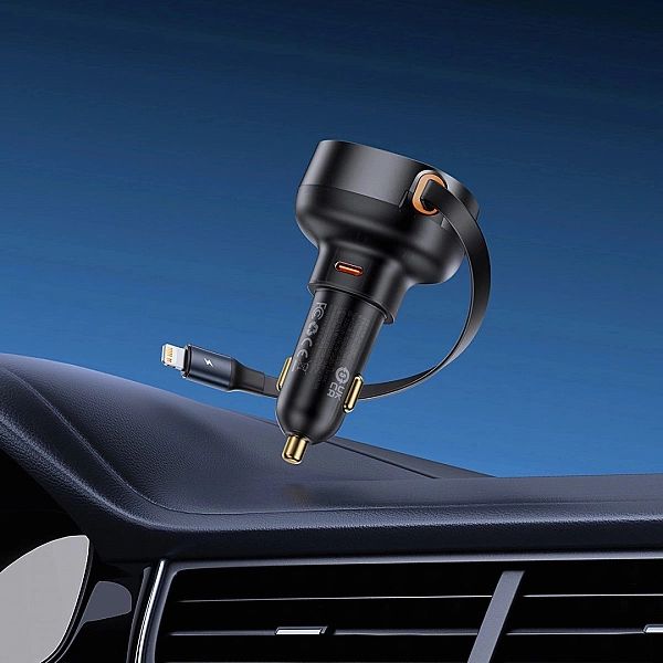 Ładowarka samochodowa Baseus Enjoyment Pro USB-C (żeńskie) / Lightning