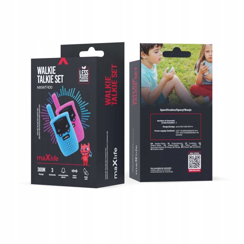 Walkie talkie 2 x Krótkofalówka Zestaw Maxlife telefon dla dzieci