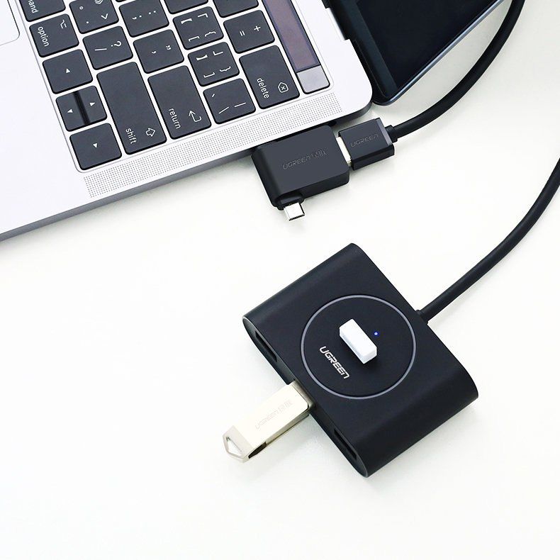 Adapter przejściówka OTG 2w1 USB do USB-C / micro USB - czarny