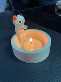 Підставка під свічку підсвічник котик біля вогнива