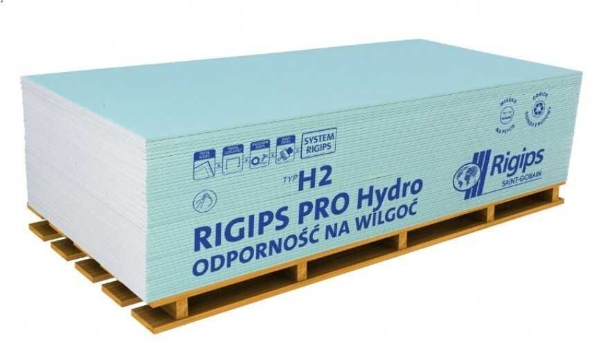 Płyta gipsowa zielona wilgocioodporna 1,20x2,60 12,5mm RIGIPS