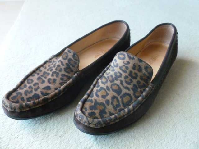 Sapatos em camurça com efeito de leopardo, 38