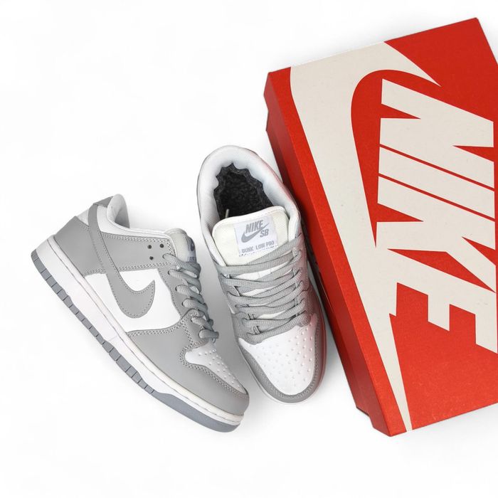 Nike SB Dunk Low Grey White С МЕХОМ (36-41) Женские кроссовки зимние