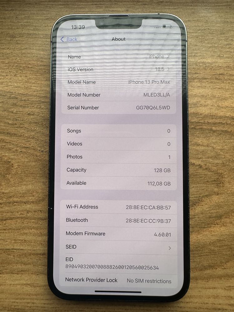 Iphone 13 pro max, 128g