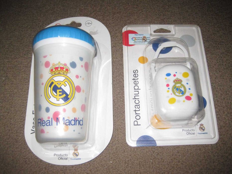 Copo e Porta Chupetas para Bebé/Criança do Real Madrid/Embalados!