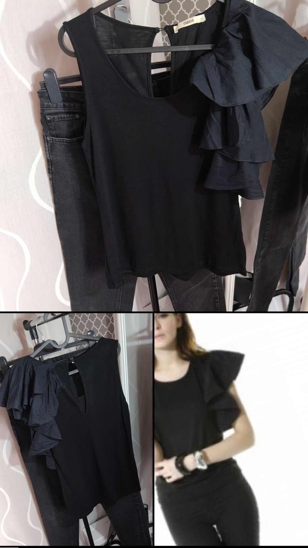 Джинси super mom skinny, топ, сорочка,. лот одягу, black/pink, М Long