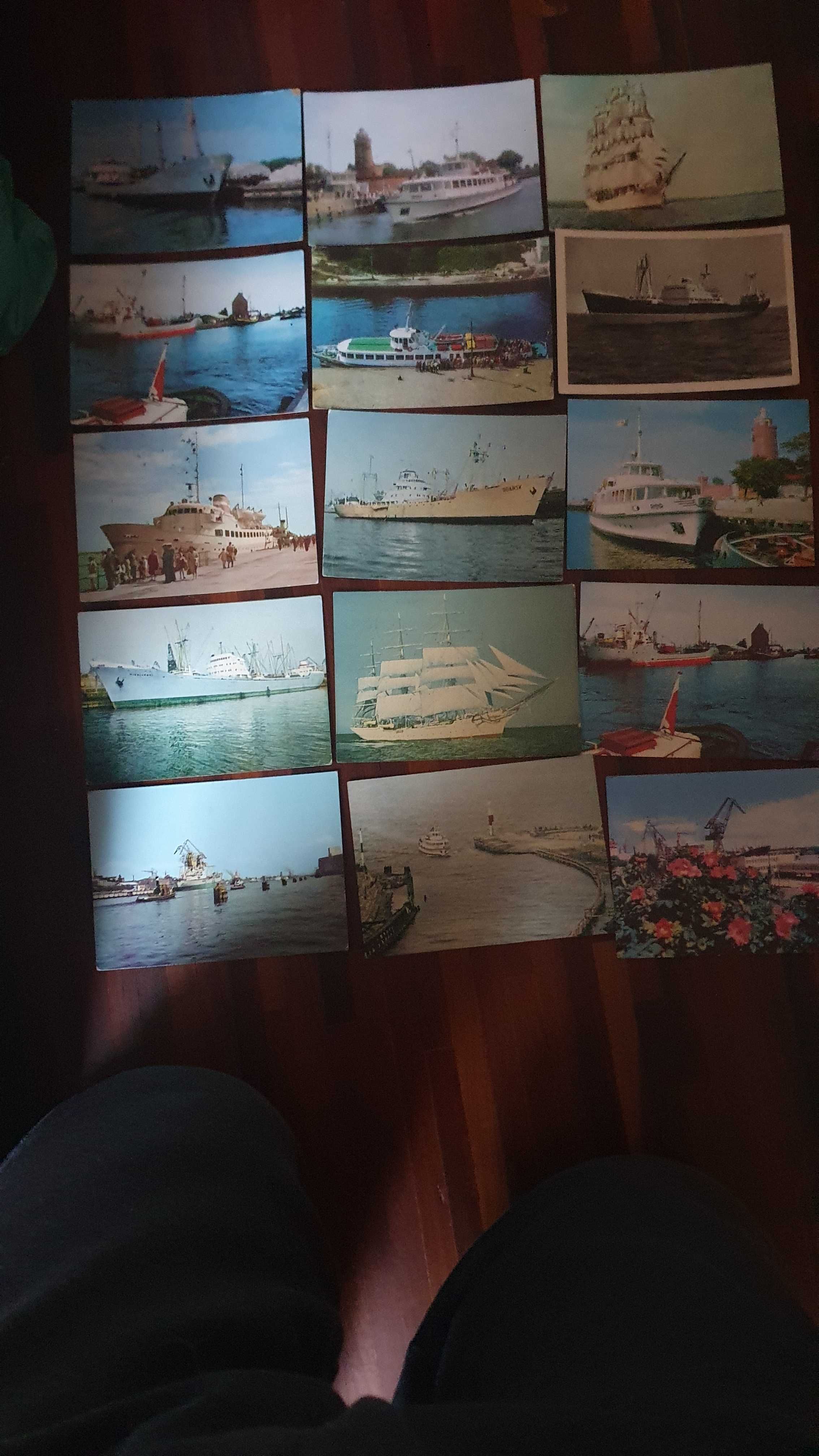 PRL pocztówki ze statkami zestaw