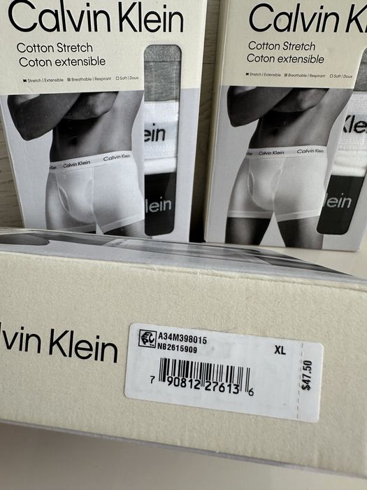Упаковка чоловічі труси боксери Calvin Klein чорні/сірі/білі