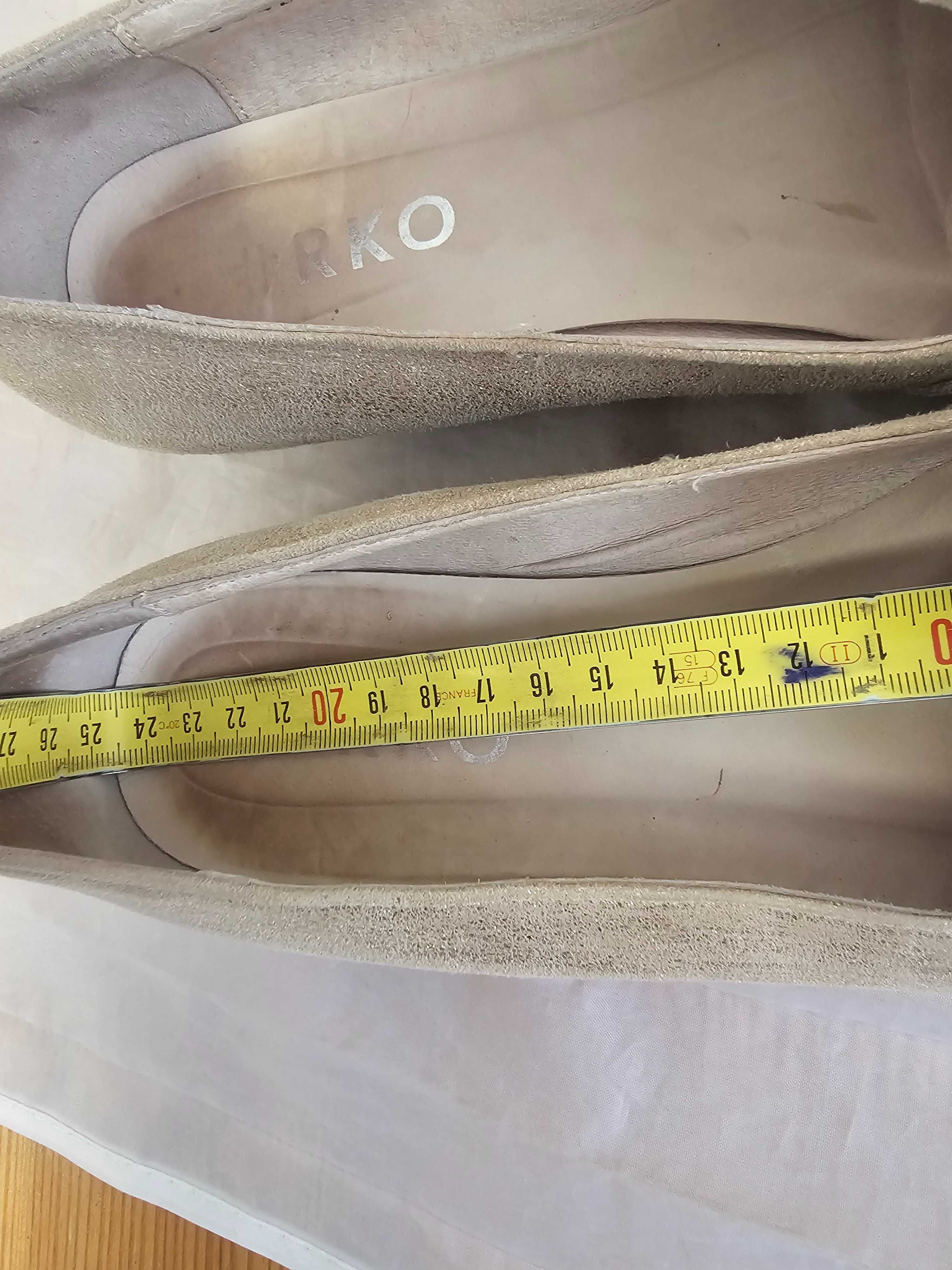 Buty baleriny skórzane Ryłko rozmiar 37,5 wkładka 24,5 cm