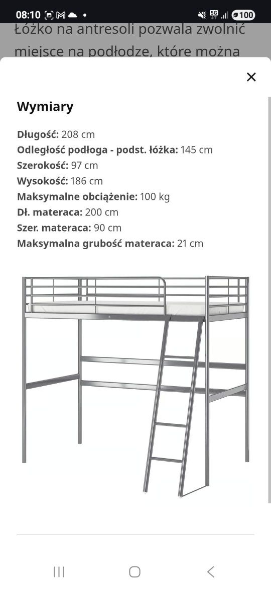 Łóżko Svarta Ikea